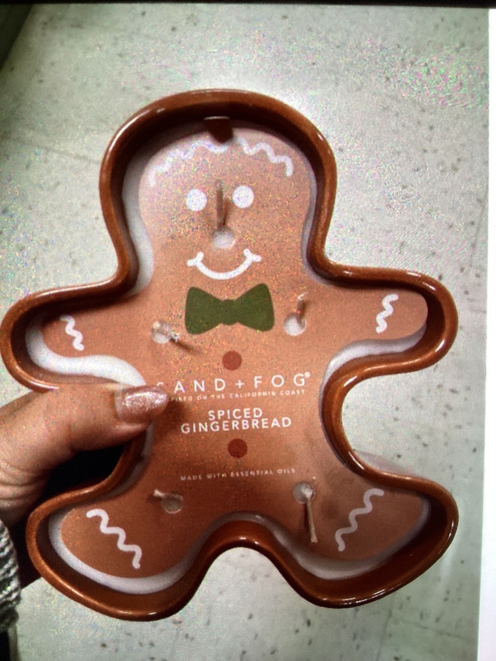 New  Christmas Sand and Fog Gingerbread  Shaped/ Scented Candle-15 oz